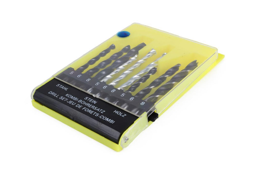 Bohrersatz 9-tlg Holz + Metall + Stein Kassette