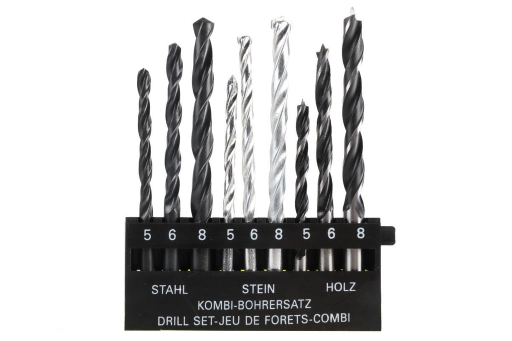 Bohrersatz 9-tlg Holz + Metall + Stein Kassette
