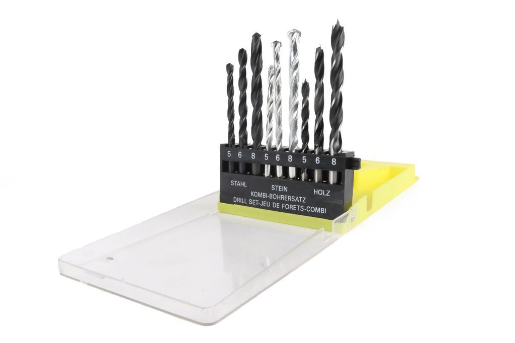 Bohrersatz 9-tlg Holz + Metall + Stein Kassette