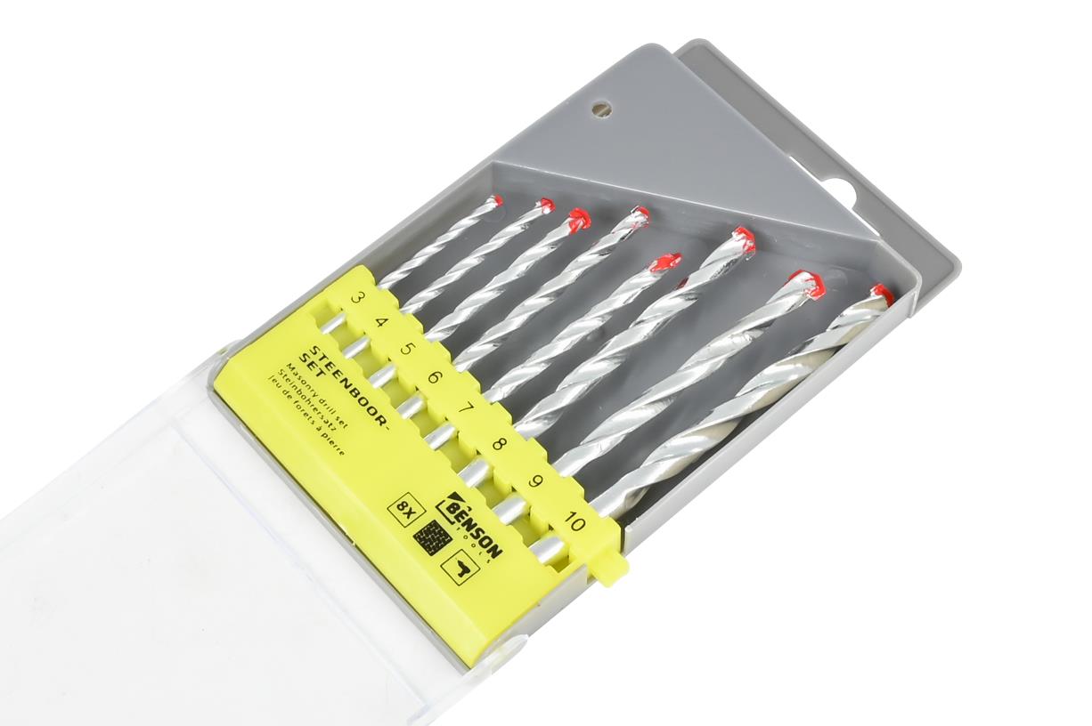 Bohrer-Set 8-teilig Stein Kassette