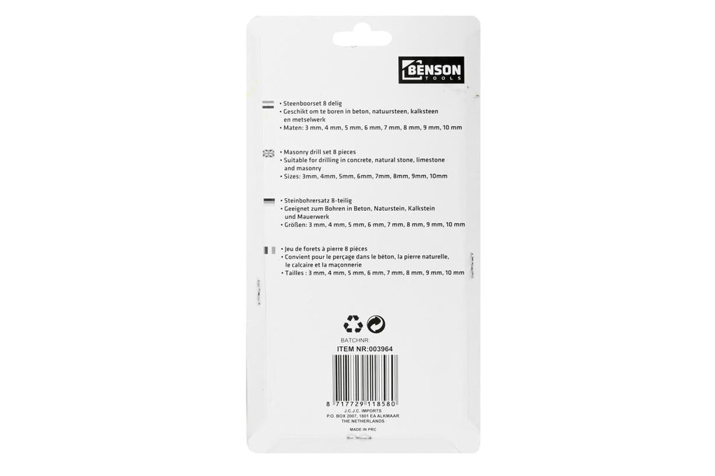 Bohrer-Set 8-teilig Stein Kassette