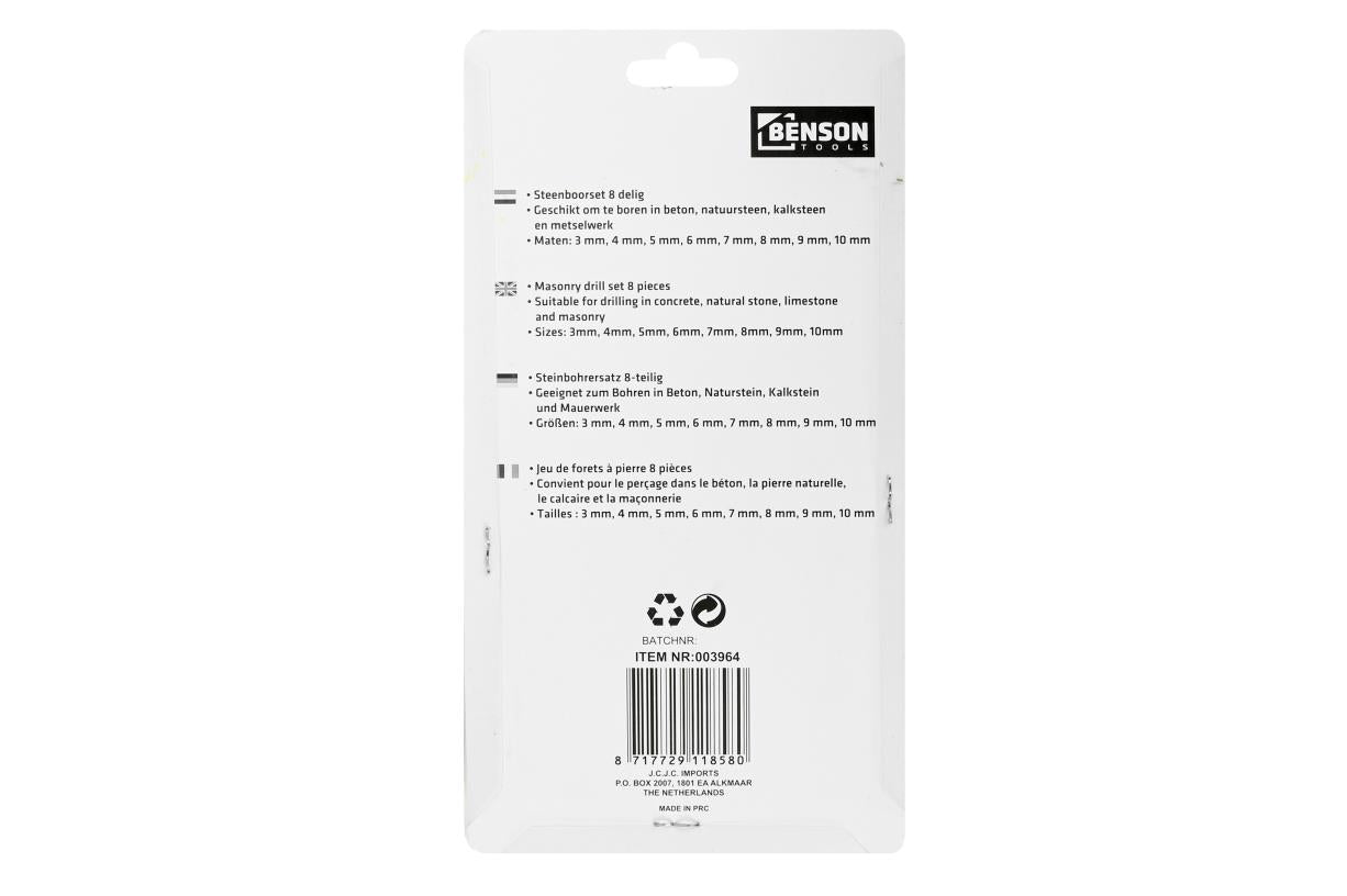 Bohrer-Set 8-teilig Stein Kassette