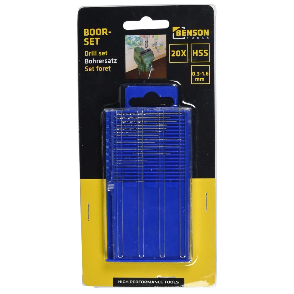 Bohrersatz 20-tlg HSS 0.3 bis 1.6 mm