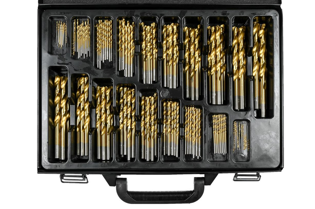 Drill bit set 170 pieces HSS titanium coated