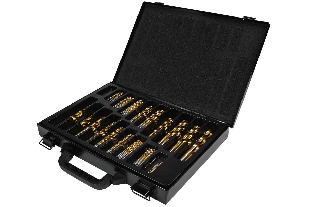 Drill bit set 170 pieces HSS titanium coated