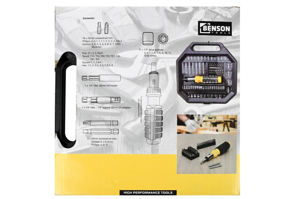 Ratsche Schraubendreher Bits + Stecknüsse Satz 99-tlg