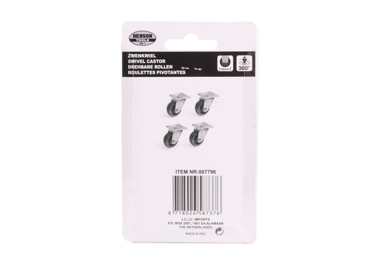 Lenkrollen-Set 50 mm schwarz 4-tlg