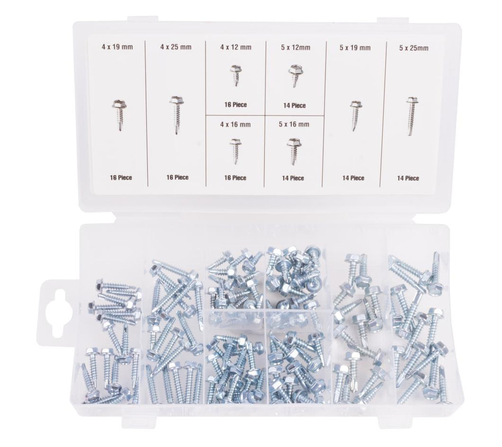 Schrauben-Set selbstbohrend 120-tlg