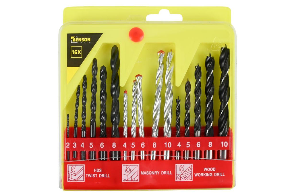 Bohrersatz 16-tlg Holz + Metall Koffer