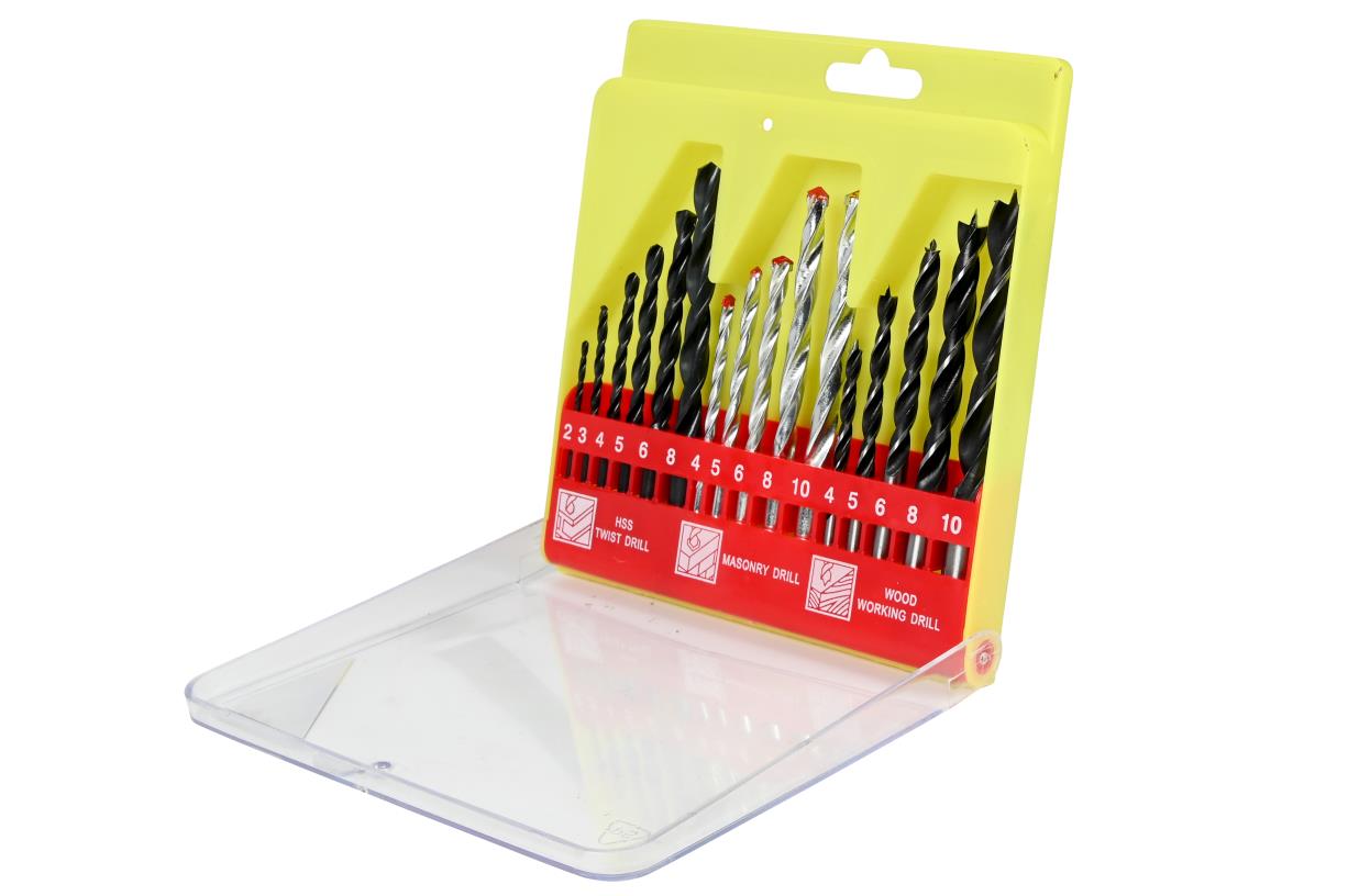 Bohrersatz 16-tlg Holz + Metall Koffer