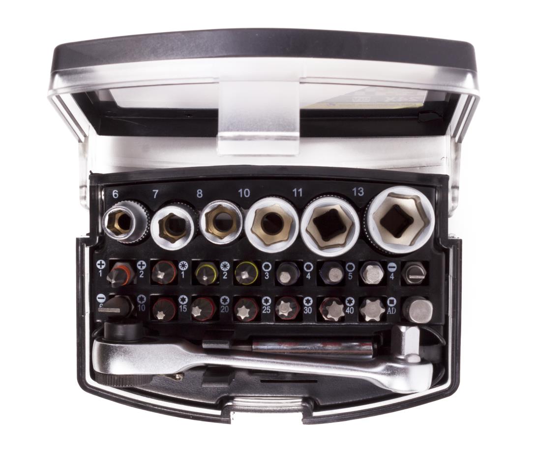 Bit-Steckschlüsselsatz + Ratsche 24-tlg