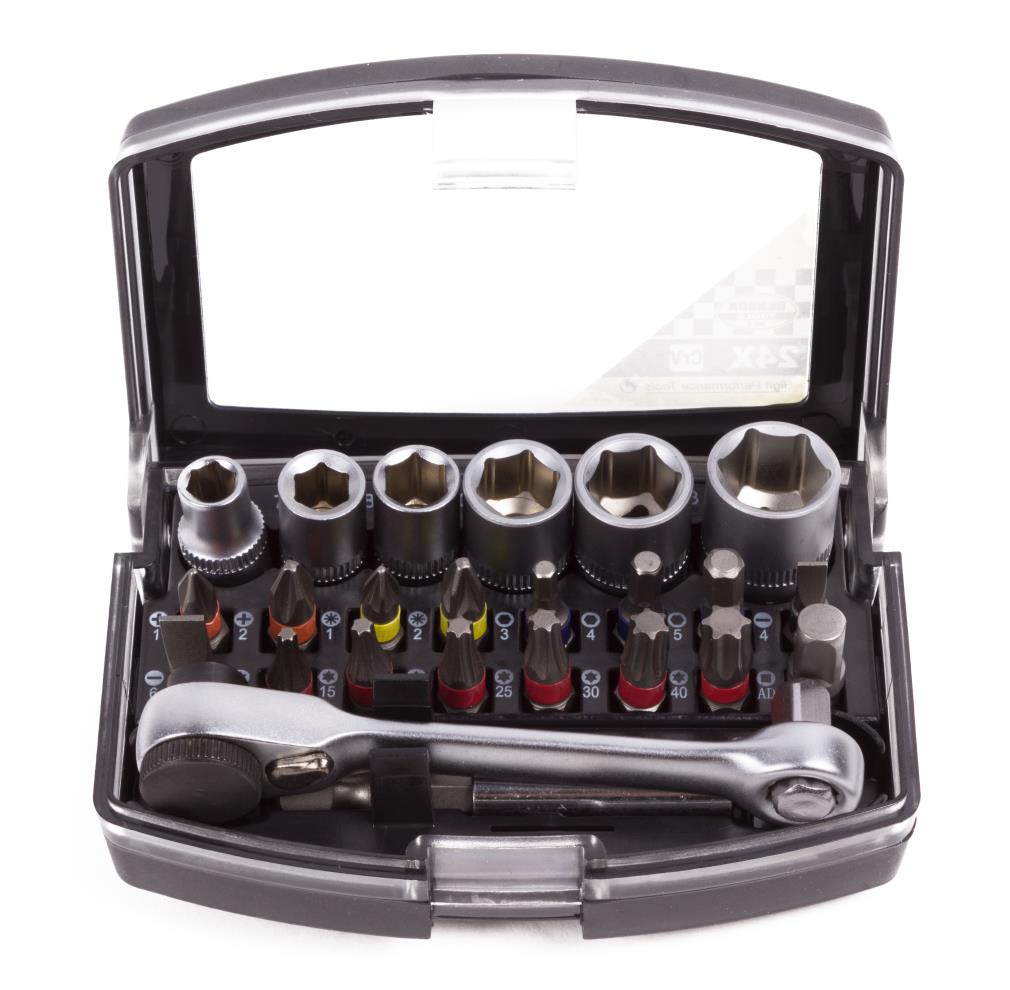 Bit-Steckschlüsselsatz + Ratsche 24-tlg