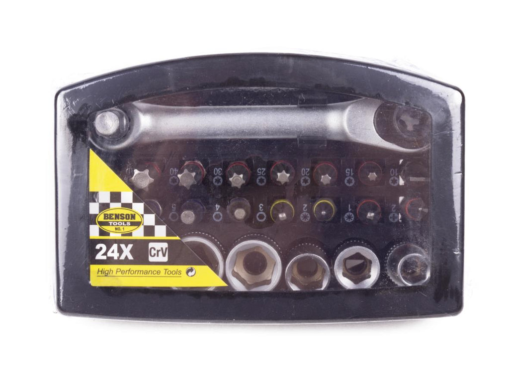 Bit-Steckschlüsselsatz + Ratsche 24-tlg