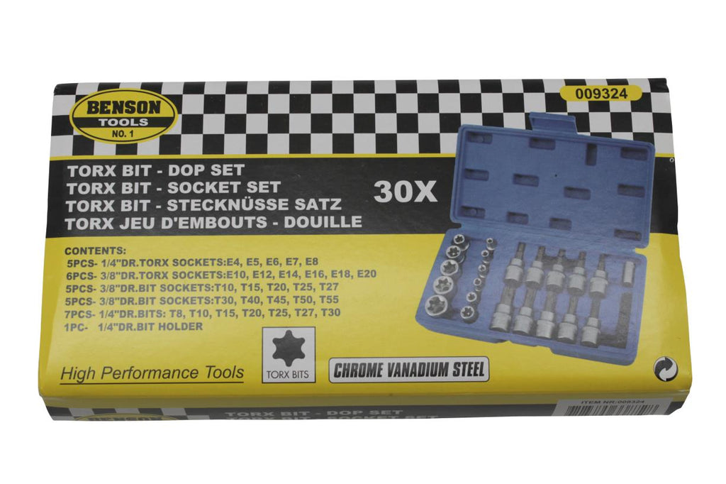 Torx-Bit-Steckschlüsselsatz 30-tlg Cr-V