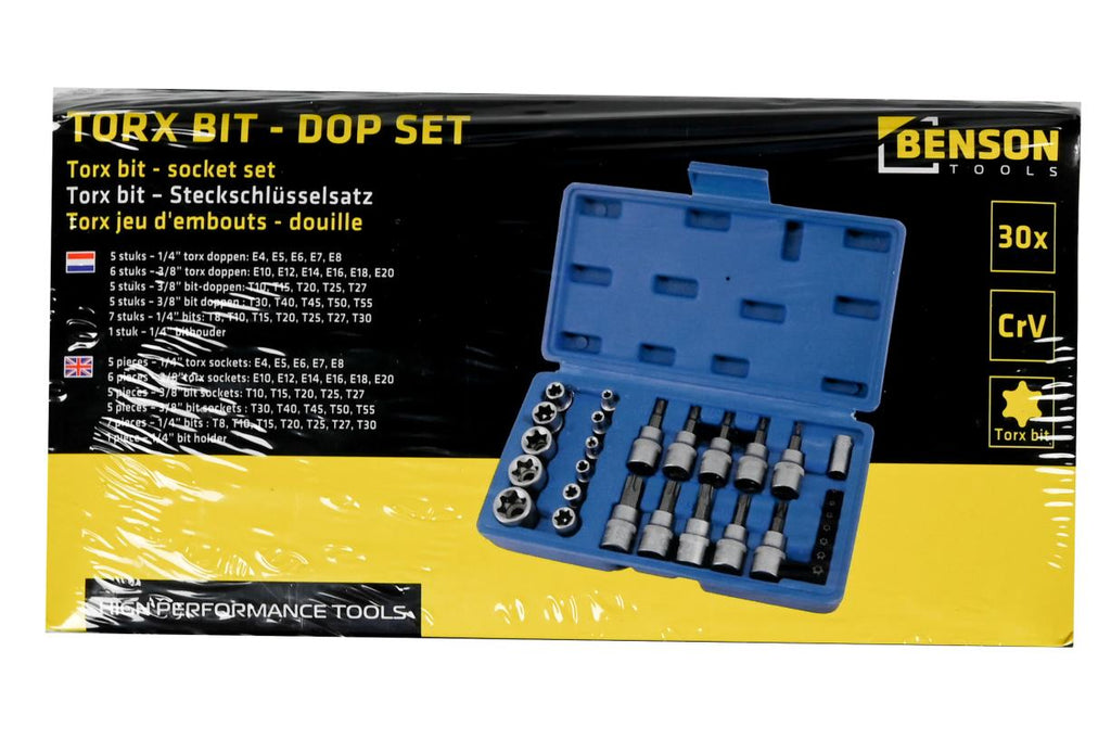 Torx-Bit-Steckschlüsselsatz 30-tlg Cr-V