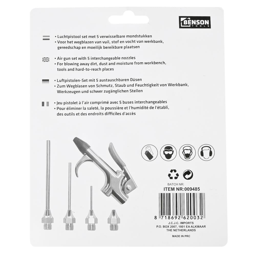 Pistola de aire comprimido juego de 5 piezas