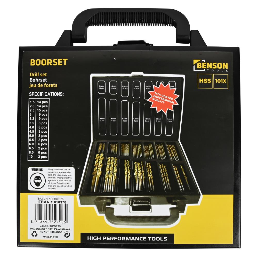 Bohrersatz 101-tlg HSS Titan beschichtet