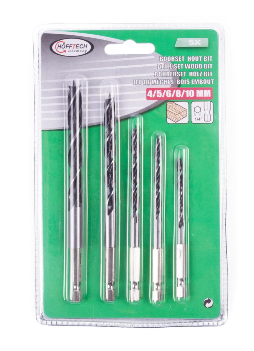 Bohrerset 5-teilig Holzbohrer