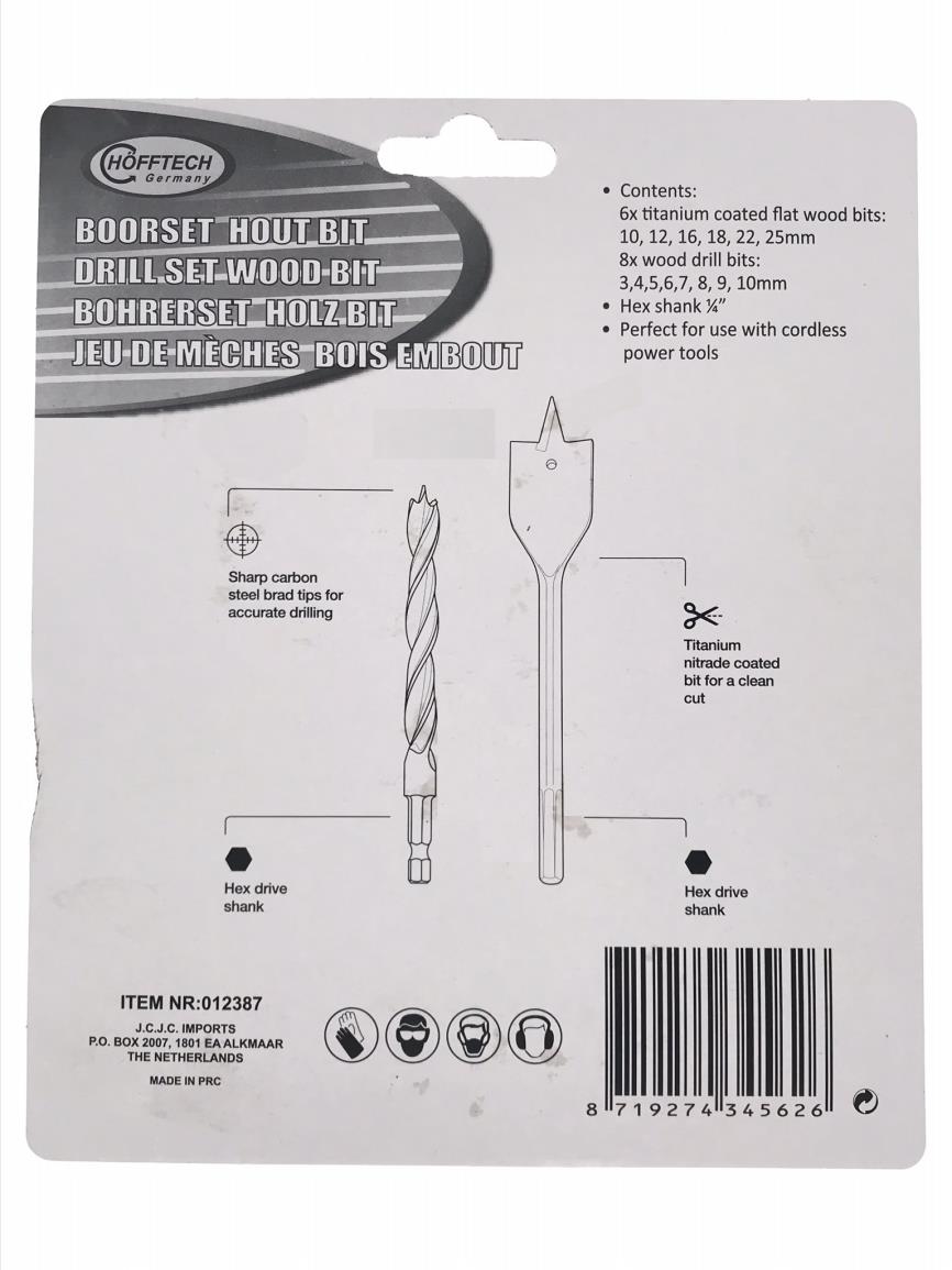 Bohrersatz 14-tlg Holz Bit