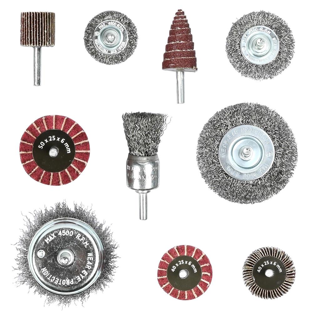 Bürstensatz für Bohrmaschine 10-tlg