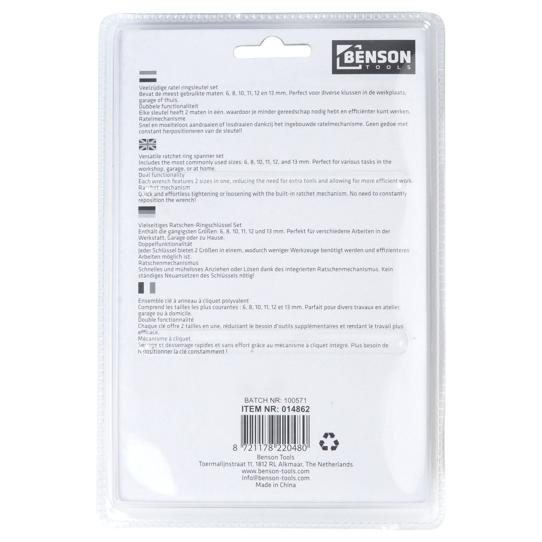 Ratschen-Ringschlüssel 3-teilig