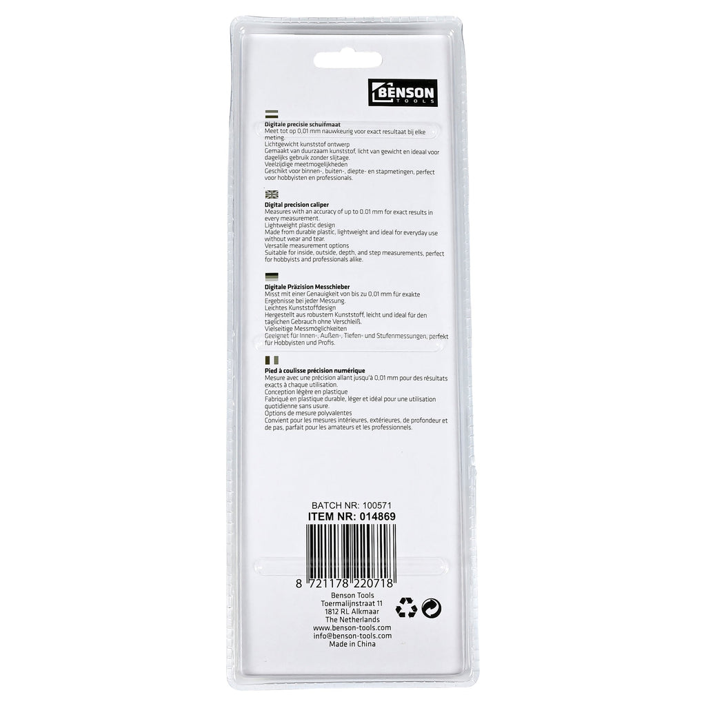 Schuifmaat digitaal 150 mm kunststof