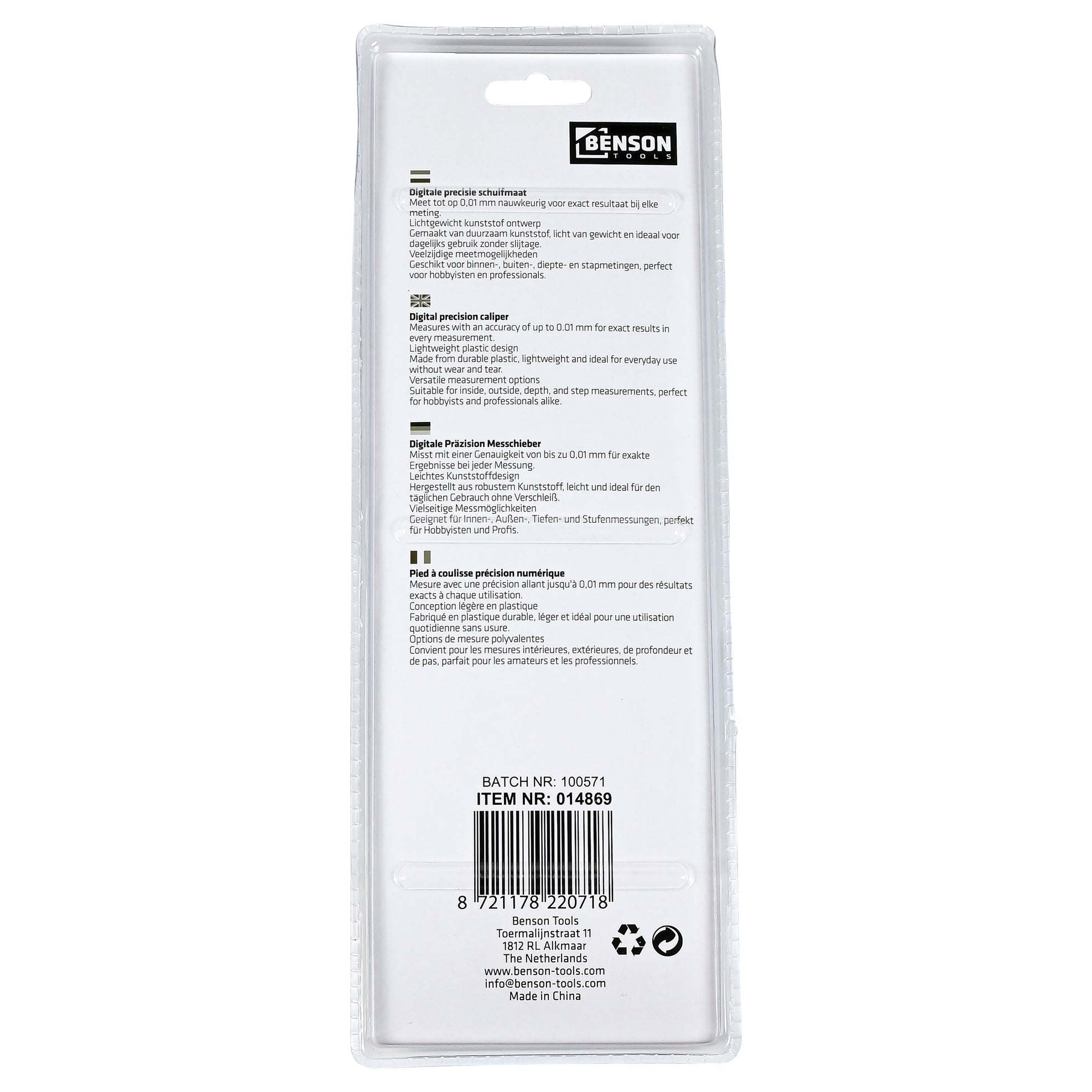 Schuifmaat digitaal 150 mm kunststof