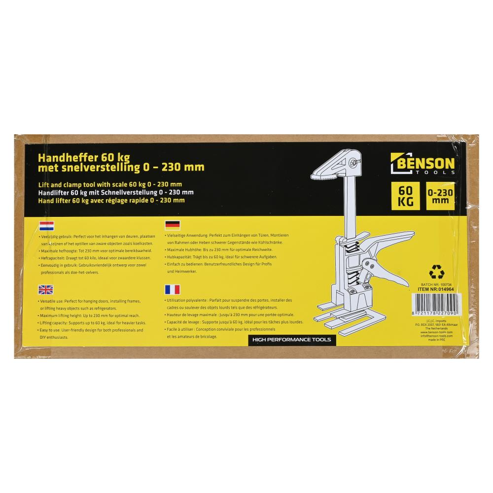 Handlifter 60 kg mit Schnellverstellung 0 - 230 mm