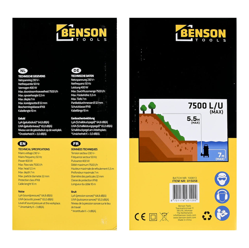 Dompelpomp 400 W 7500 L/U