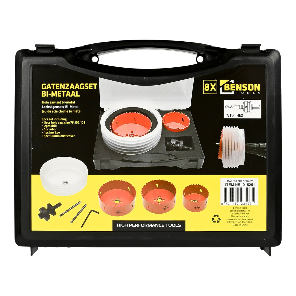 Lochsägensatz 8-tlg Bi-Metall