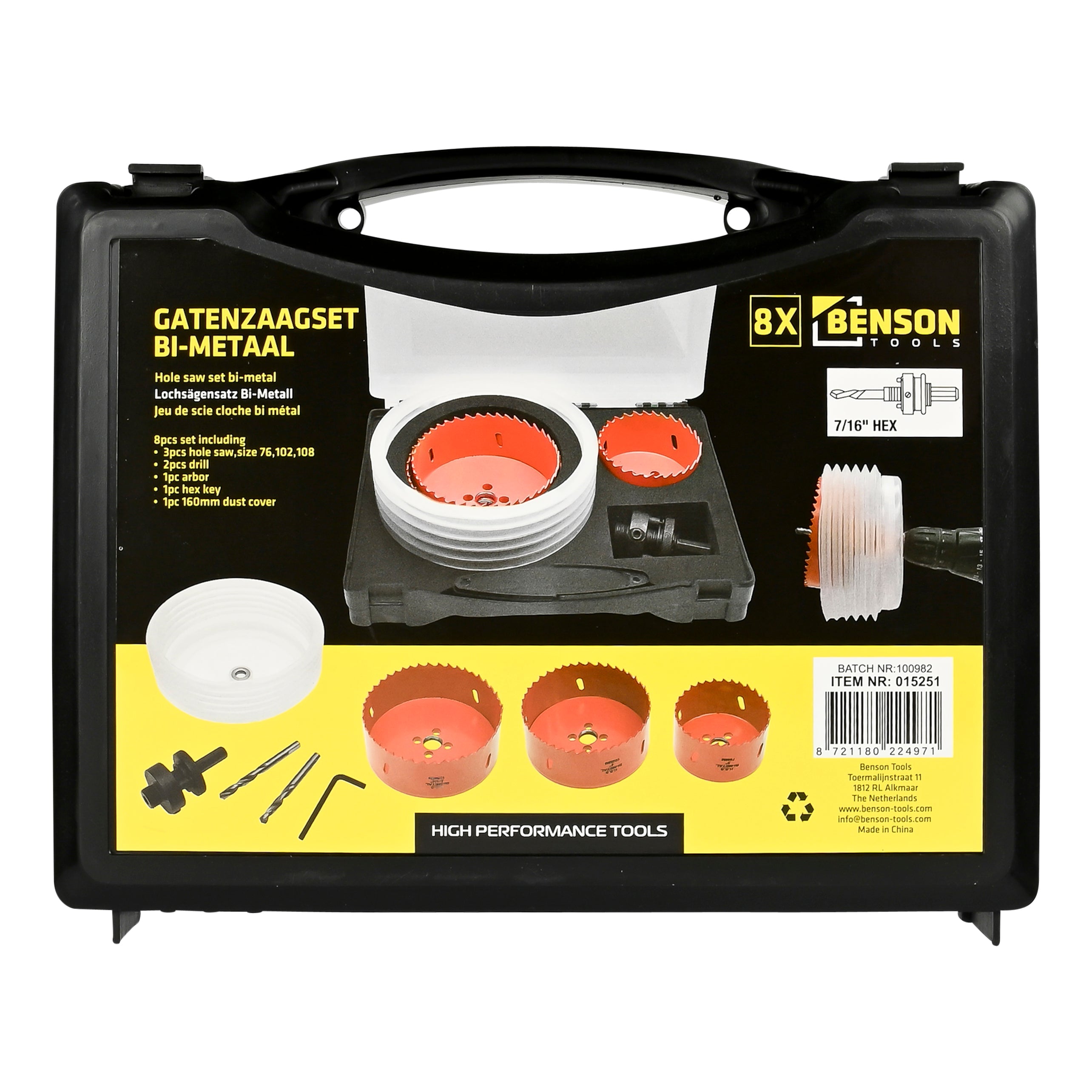 Lochsägensatz 8-tlg Bi-Metall