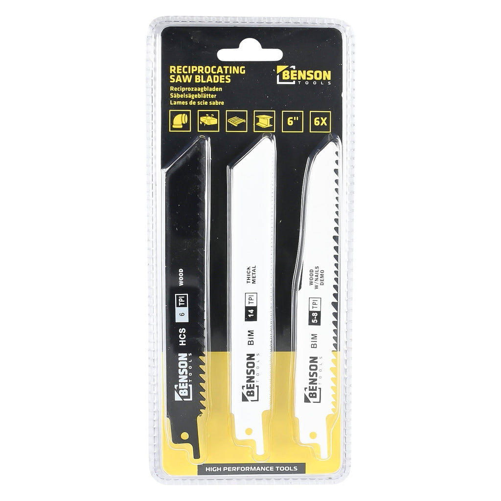 Reciprozaagbladen 6 dlg hout en metaal