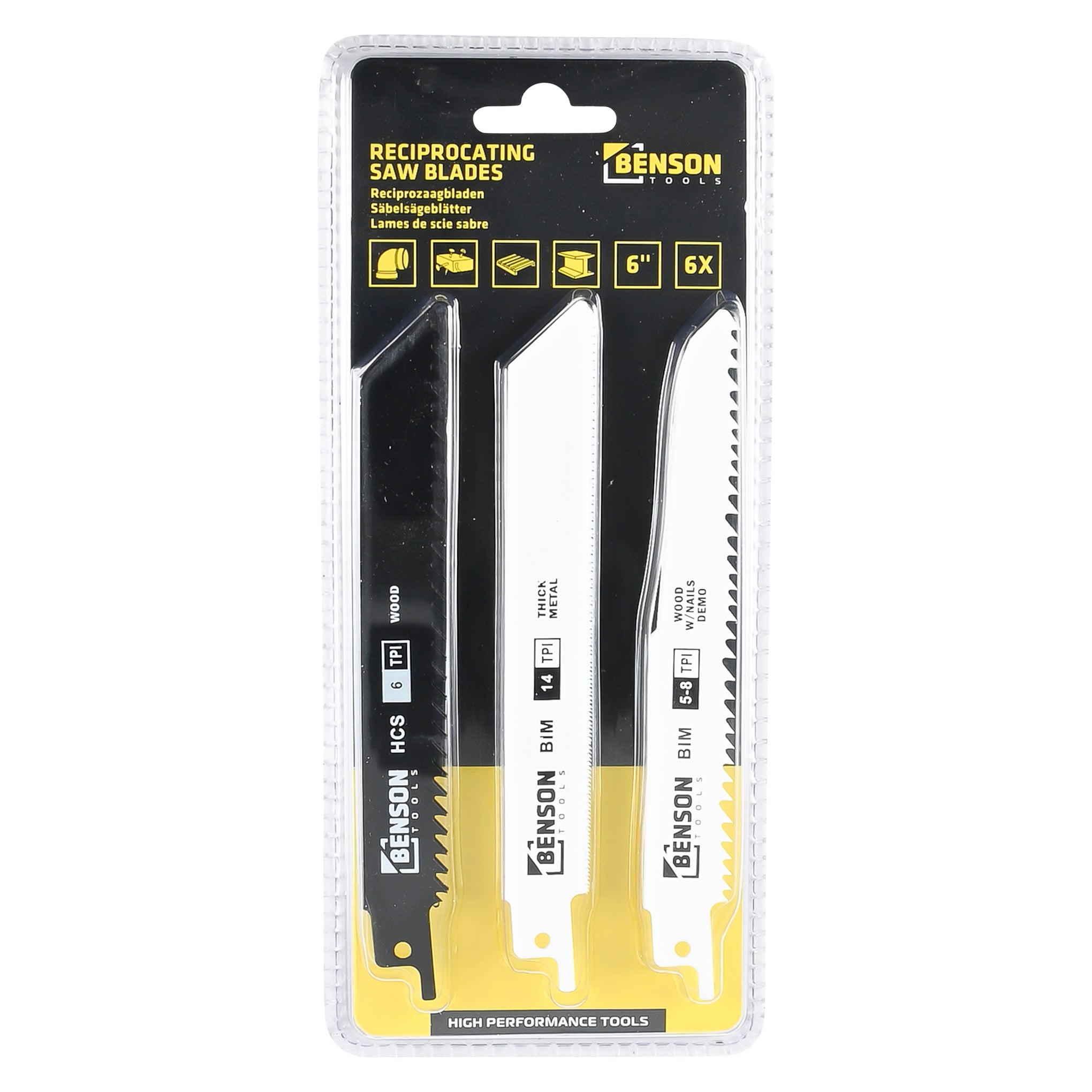 Reciprozaagbladen 6 dlg hout en metaal