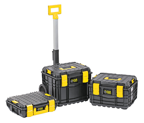 3 stapelbare Aufbewahrungsboxen