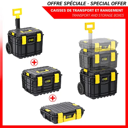 3 stapelbare Aufbewahrungsboxen