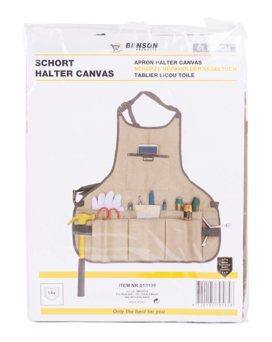 Werkzeugschürze mit Nackenriemen Canvas